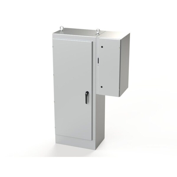 3 Point Latch with Padlock Handle Electrical Enclosures, 72 in H, 18 in D, 27-1/2 in W